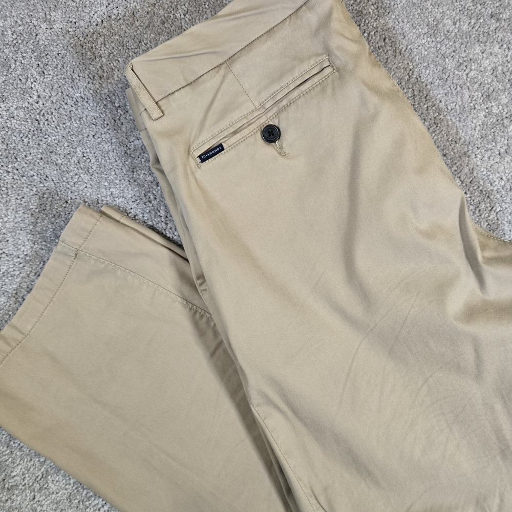 7 Diamonds Performance Pants Mens 34x32 Athletic Fit Chino Golf Khaki Casual